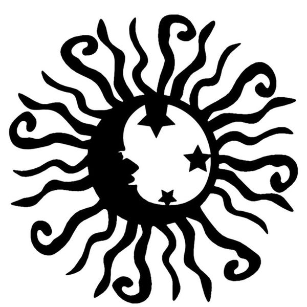 

mirrors metal sun moon face statue wall hanging home indoor outdoor garden decoration