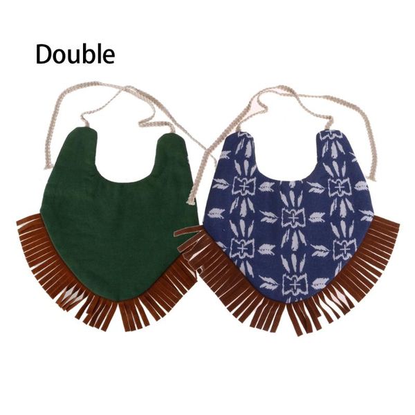 

baby double-sided printing tassel saliva towel bandana triangle bibs head scarf f62d & burp cloths