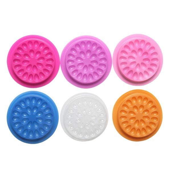 

colorful pvc grafting eyelash other makeup tool disposable small glue tray with sticker