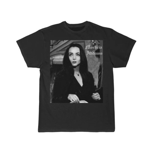 

morticia addams the addams family short sleeve tee, White;black
