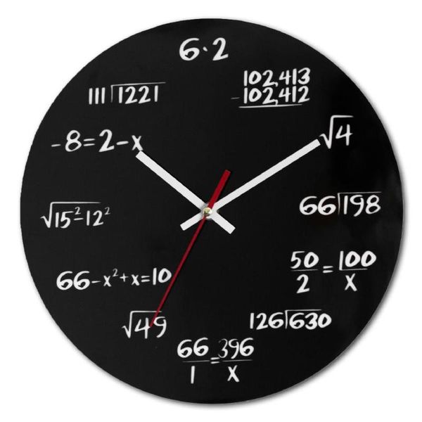 

wall clocks glorystar creative math clock mathematics formula silent home office decoration