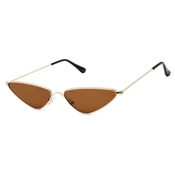 

new cat eye triangle ocean color metal frame sunglasses cool small frame fashion sunglasses ms. glasses send box oculos de sol feminino, White;black