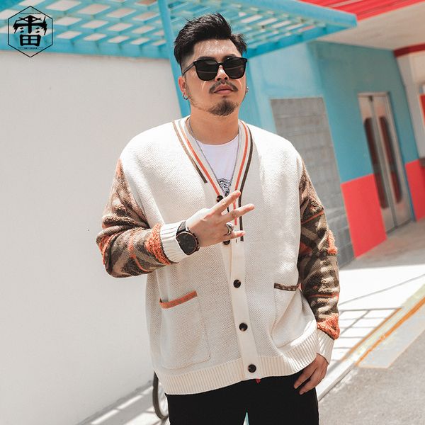 

men's polos winter fashion mark youth fattens and nightgown loose man fat knitting cardigan 7uo6, White;black
