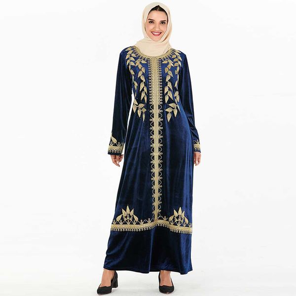 

plus size velvet abaya dubai turkey hijab muslim dress islam clothing abayas for women caftan moroc kaftan robe longue femme, Red