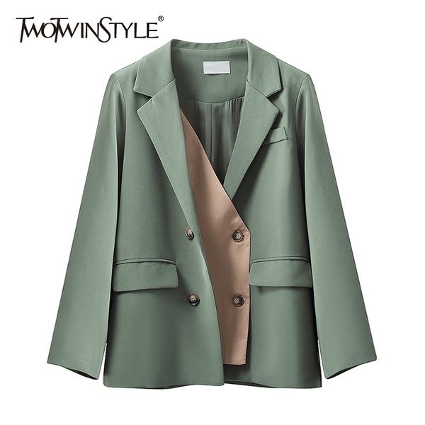 

korean black blazer for women notched collar long sleeve large size casual female autumn fashion 210524, White;black