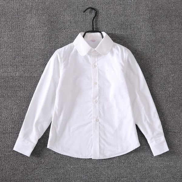 

girls white shirts long sleeve peter pan collar blouse 8 10 12 14 years teen school clothing, White;black