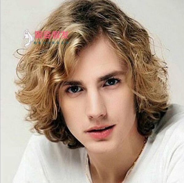 

synthetic wigs short for men golden wig brand, Black