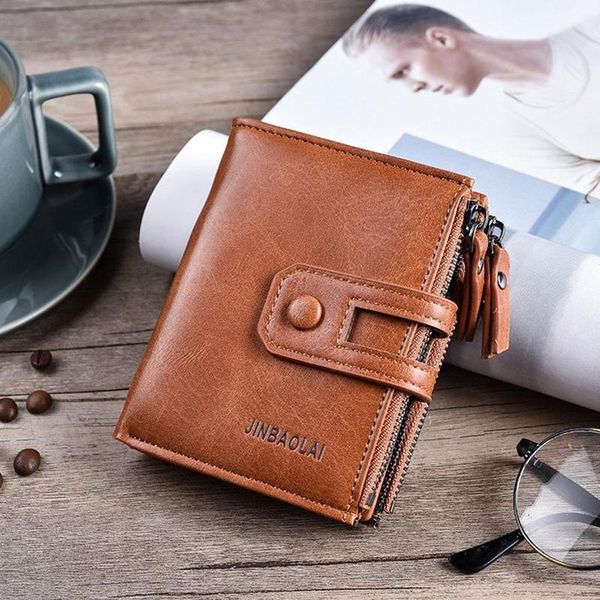 

wallets men wallet multifunction purse zipper coin pocket pu leather, Red;black
