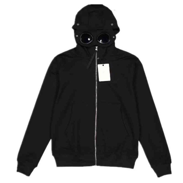 

Men's Hoodies & Sweatshirts Pure Euro-American Simple Personality Trend Sanitary Clothes Jacket Hat Glasses zipper Hoodie mens DHDN, Black