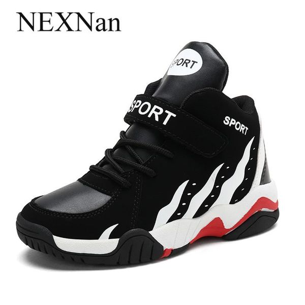 

sneakers nexnan winter children casual shoes for kids boys girls snow plush warm sport trainers basketball, Black;red