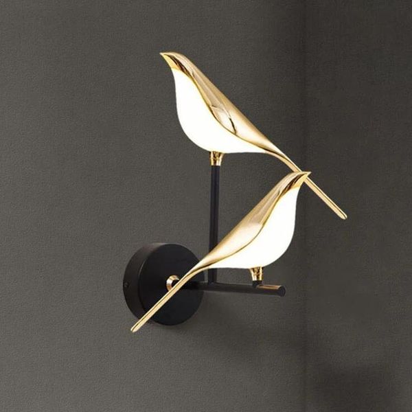 

wall lamps nordic style art magpie bird bedroom bedside led lamp creative parlor background decoration sconce lighting