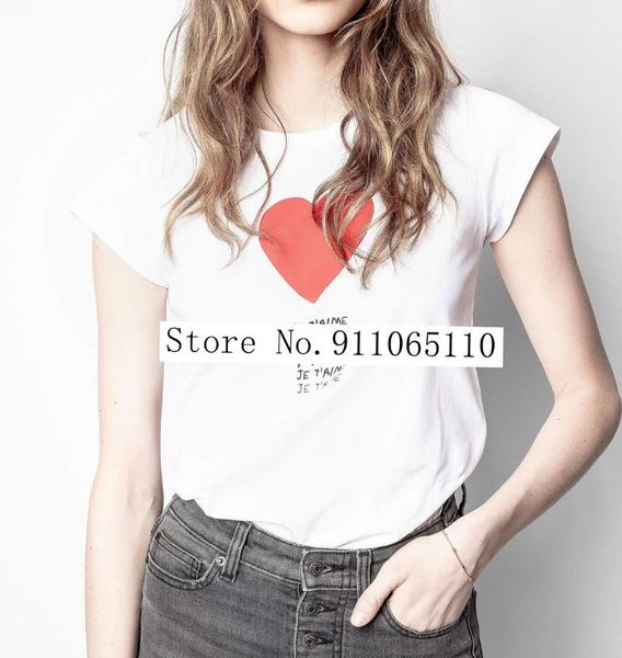 

women's t-shirt 2021 summer love letter printed cotton white short-sleeved