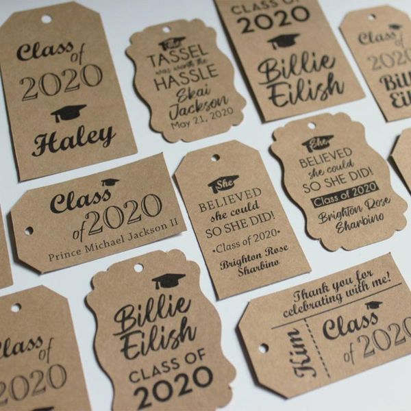 

greeting cards personalize graduation party decorations favor tags-kraft brown gift tags wedding choose the quantity