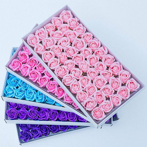 

decorative flowers & wreaths simulation rose soap three-layer flower head handmade bouquet wedding party birthday gifts for friend