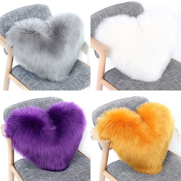 

single side european heart shaped long plush cute pillow 40*50cm pillowcase cushion office home sofa bed deco case cushion/decorative