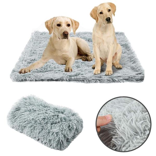 

kennels & pens long plush pet blankets dog cat bed mats deep sleeping soft thin covers for all season use mattress