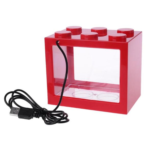 

aquariums usb mini aquarium fish tank with led lamp light betta fighting cylinder w0yc