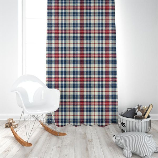 

printed classic england lattice curtains bedroom bay window curtain customize living room small shading & drapes