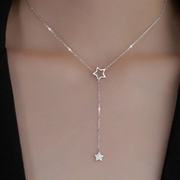

chains shiny fashion star necklace women's jewelry exquisite chain gift, Silver