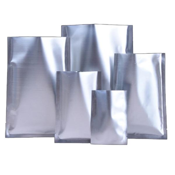 

storage bags 100pcs/lot matte aluminum foil open bag heat vacuum seal tear notch food packaging pouches candy tea snack coffee