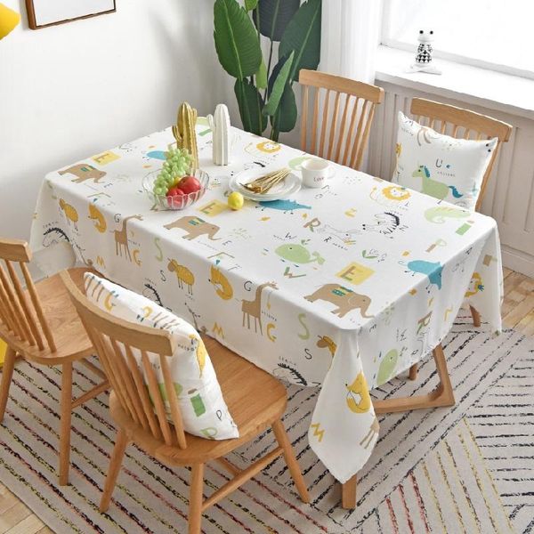 

table cloth korean cartoon style tablecloth for round coffee animal letters waterproof personality decoration custom