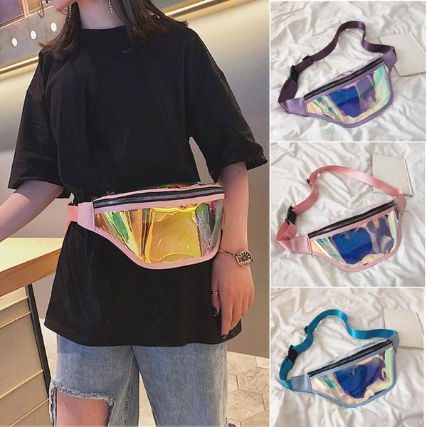 

waist bags fashion belt bag waterproof transparent clear punk fanny pack laser tote satchel zip money pouch