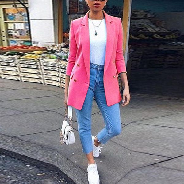 

women's suits & blazers demaifashion slim blazer femenino autumn plus size jacket coat long sleeve veste femme solid cardigans outwears, White;black