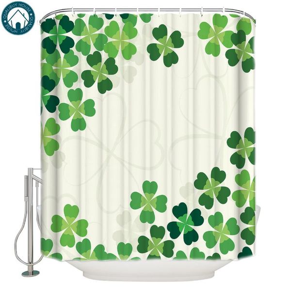 

shower curtains st. patrick's day themed four-leaf clover curtain waterproof bathroom