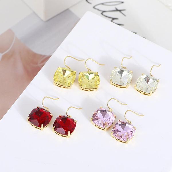 

2022 new square crystal charm earrings fast ship, Golden