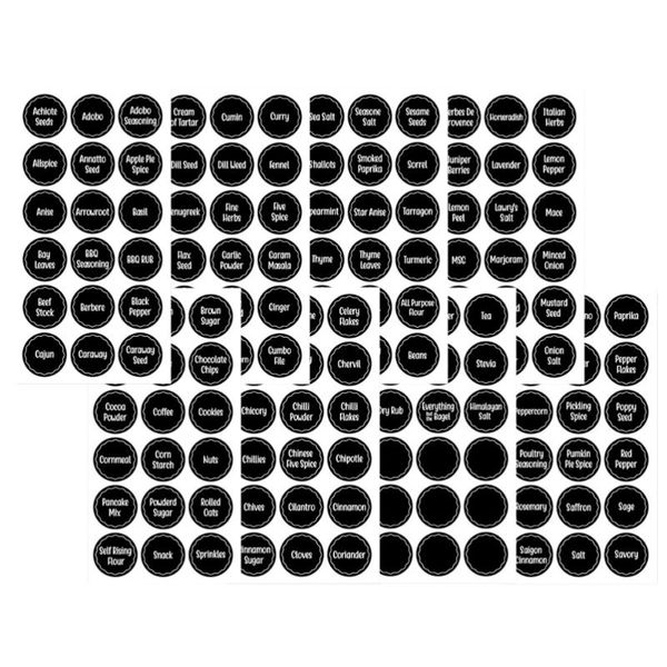 

wall stickers 144pcs household spices names labels ingredients (black)
