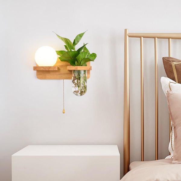 

wall lamp lamps with cable simple wooden creative hanging solid wood for aisle bedside living dining room wardrobe corridor fixtures