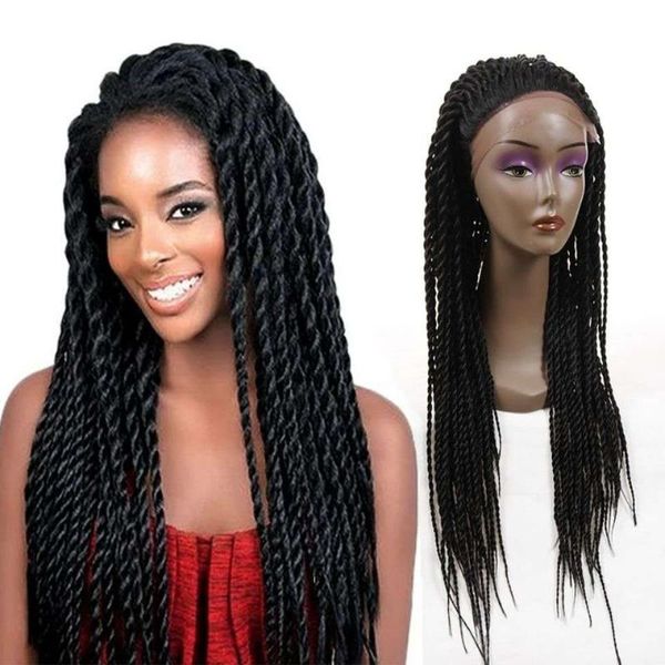 

synthetic wigs twist braids lace wig, Black