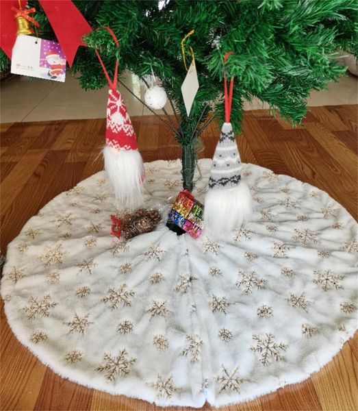 

christmas decorations 78cm tree skirt plush mat faux -fur home xmas floor decor ornament party us #zy7
