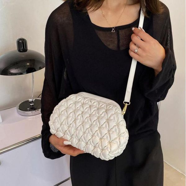 

evening bags small women 2021 fashion pleated cloud shoulder bag pu leather messenger brand designer female crossbody