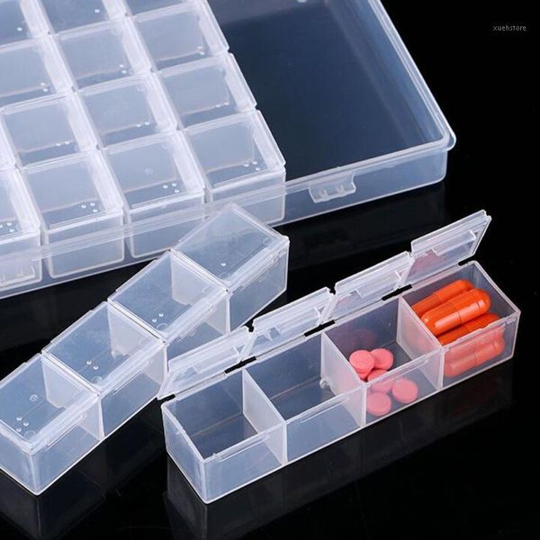 

mini compartment grids storage box for manicure tool 5d diamond painting and cross stitch tools containers nail art craft1, Silver