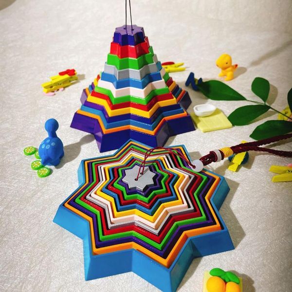 

decorative objects & figurines christmas decoration foldable star wind chimes falling tower ornament water waves hanging bells home decor