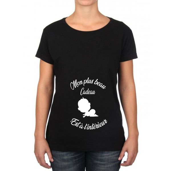 

womens t-shirt my greatest gift is inside, White;black