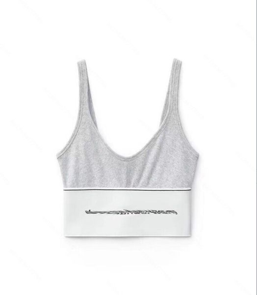 

2021ss luyoga designer yoga sets cotton vest suit women sports shorts set tube strap underwear zipper webbing 2 piece super stretch sport su, White