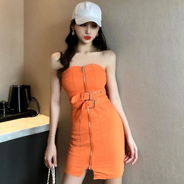 

casual dresses style dress mirror anchorwoman temperament of clothing fashionable nightclub shoulder strapless with a word, Black;gray