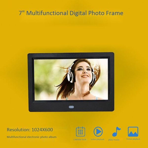 

digital picture frame 7 inch mult-media player mp3 mp4 alarm clock wall mountable with infrared remote control po frames po