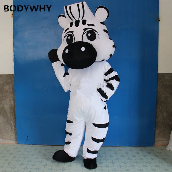 Maskottchen-Puppenkostüm, schönes Zebra-Maskottchen-Kostüm, Party-Spiel-Outfits, Werbung, Karneval, Halloween, Weihnachten, Ostern, Kleidung für Erwachsene, hochwertig, M