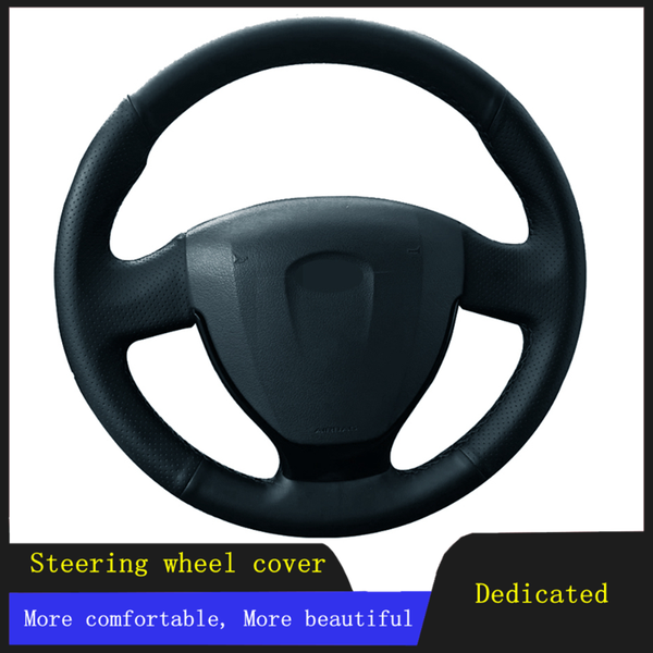 

steering wheel covers diy car accessories cover black hand-stitched artificial leather for lada kalina 2 2013-2021 priora