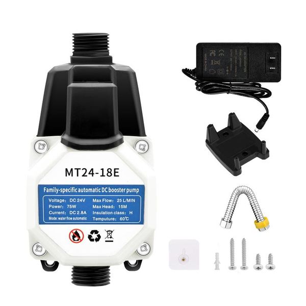

water pump connector 75w mini mute pressure for kitchen sink shower head outside tap 25l/m faucets
