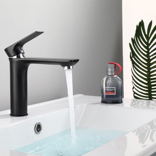 

basin and cold mixing faucet 1/2 black copper body bathroom wash sink faucets