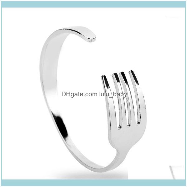 

bangle jewelrymqchun creative design fashion knife fork sier open bracelets & bangles for men women hip hop jewelry adjustable1 drop deliver, Black