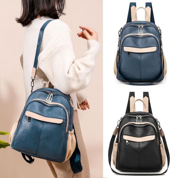 

backpack women mini pu leather shoulder school rucksack ladies girls travel bag