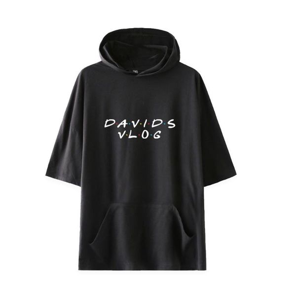 

men's hoodies & sweatshirts david dobrik short-sleeved hoodie women men summer 2021 fashion trend short sleeve, Black