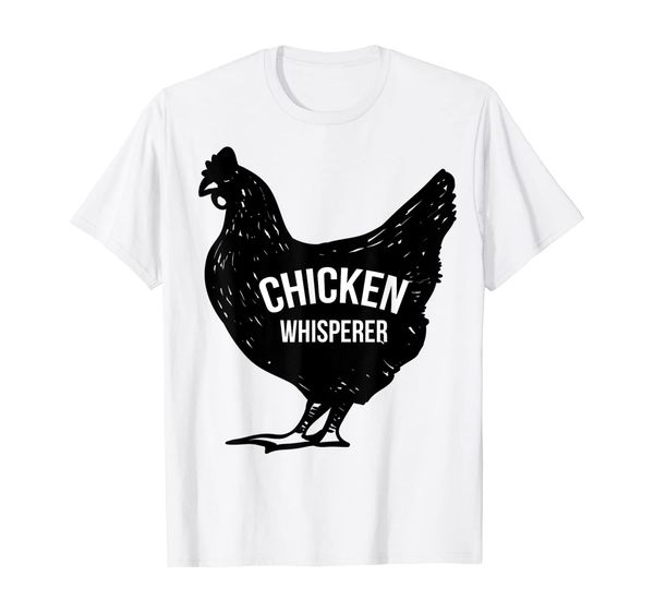 

chicken whisperer funny farmer farming t-shirt, White;black