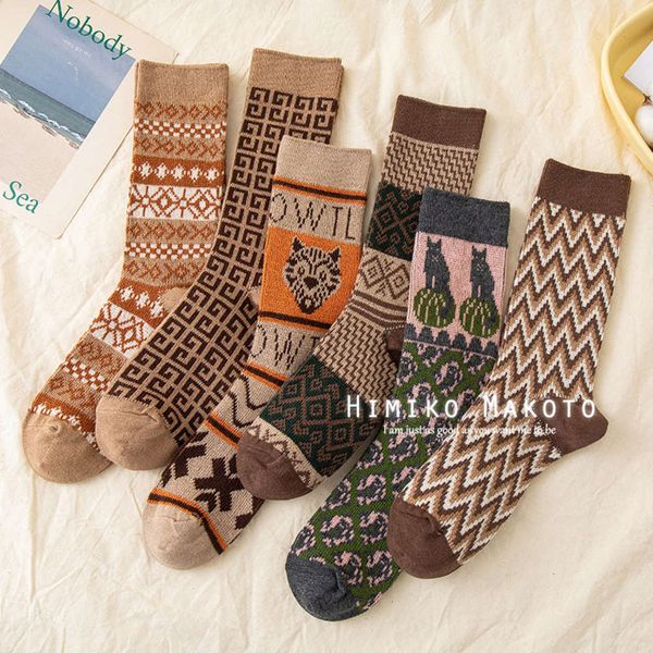 

wind tube double needle way combed cotton version high tide socks floret women's length, Black;white