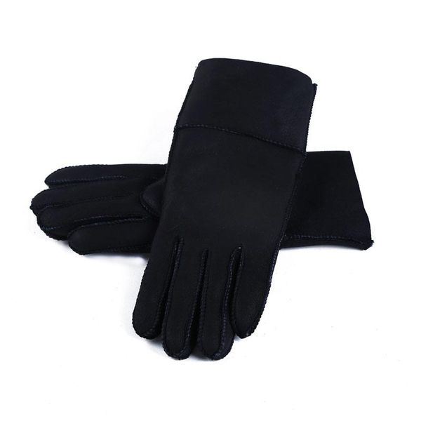 

fingerless gloves harssidanzar warm shearling leather for women, Blue;gray